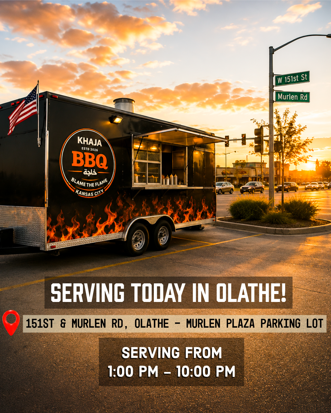 Khaja BBQ food trailer serving in Olathe